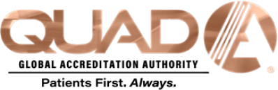 Quad A logo in copper color.