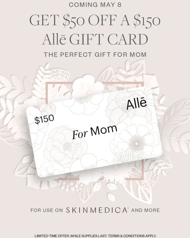 Get your mom the perfect gift this Mother's Day with a $150 Allē gift card and save $50 when you purchase it! Sign up with Allē on 05/08/24 to take advantage of this offer. 

Call 406.609.0210 or email info@mountainwestps.com 
to schedule an appointment and surprise your mom with a gift she'll love!
 
#mothersday #allergan #medspa #asthetic #CosmeticSurgery #botox #fillers