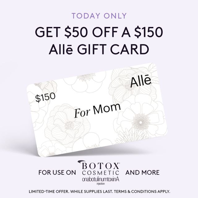 Mother's Day is coming up this Sunday! Take advantage of a special offer today only and save $50 on a $150 Allē gift card. You can use the gift card towards BOTOX® Cosmetic treatments. To get the gift card, visit Allē's website or app. Once you have the gift card, please call our office at (406) 609-0210 to schedule an appointment. We wish all the mothers a Happy Mother's Day! 🌷