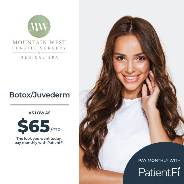 Budgeting never looked so good! 

Call us at (406) 609-0210 or email us at info@mountainwestps.com to book an appointment! 

#PatientFi #botox #cosmeticsurgery #boardcertified #bótox #fillers